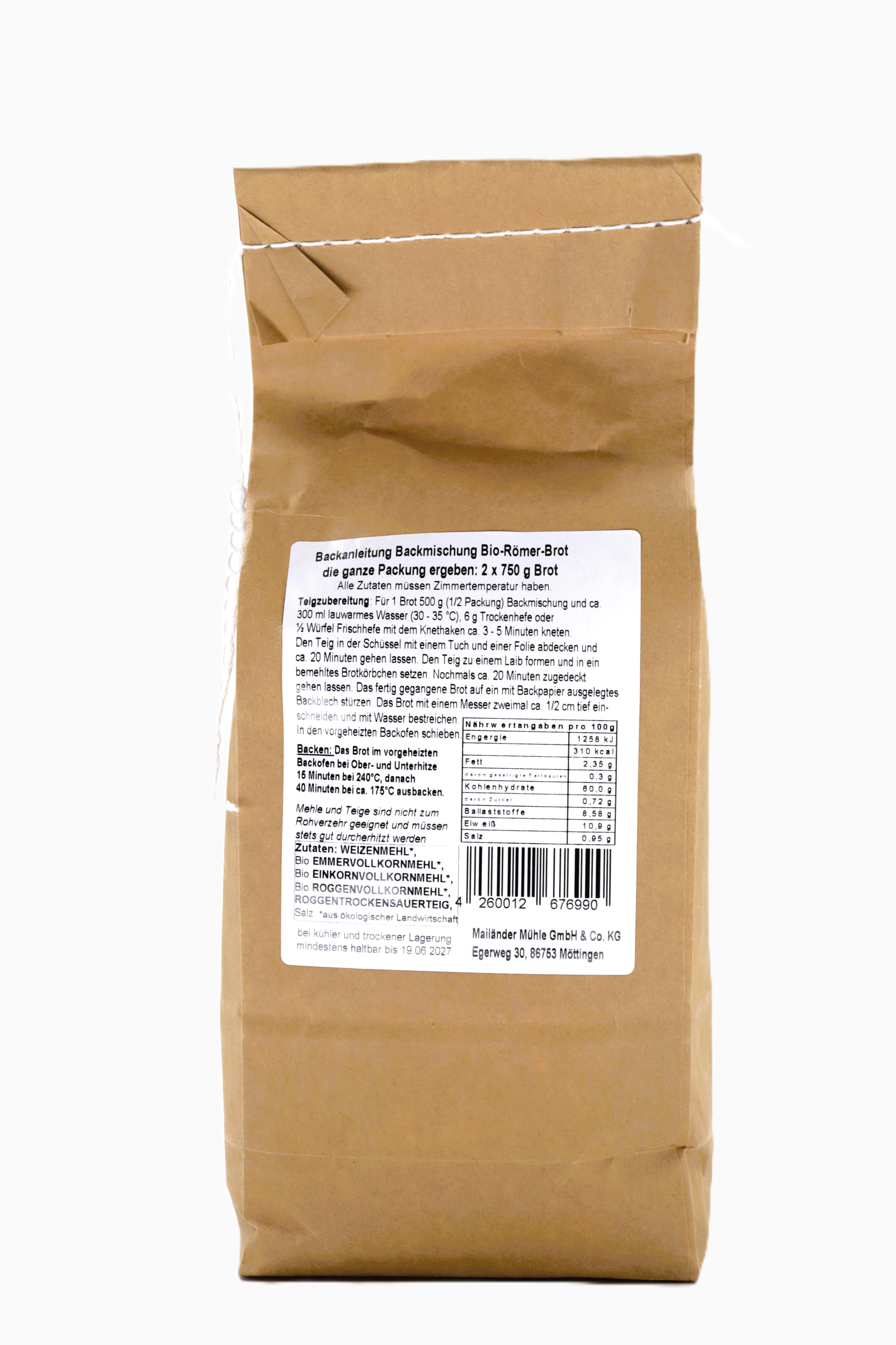 Backmischung Bio Römerbrot