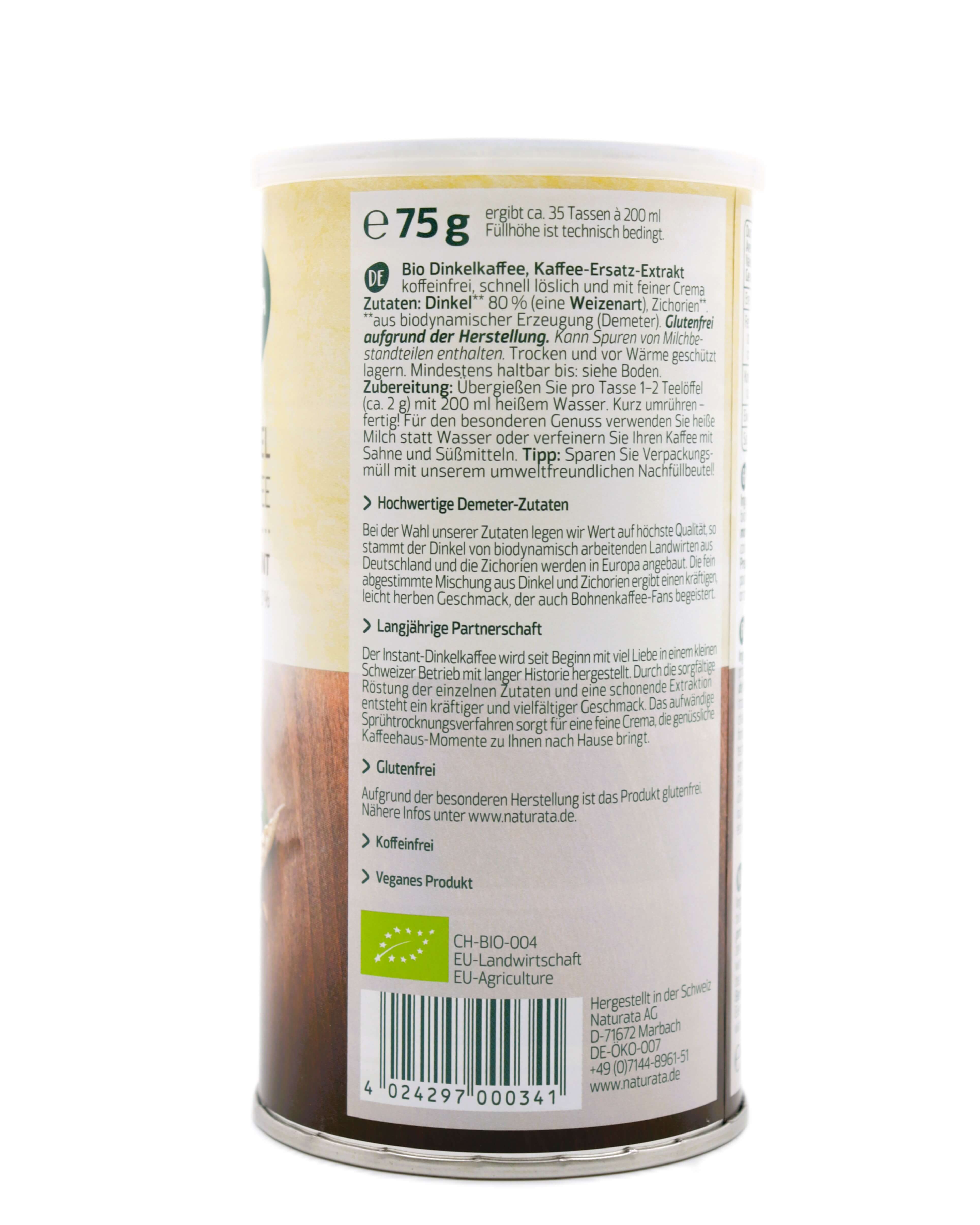 Bio Dinkelkaffee instant  75 g