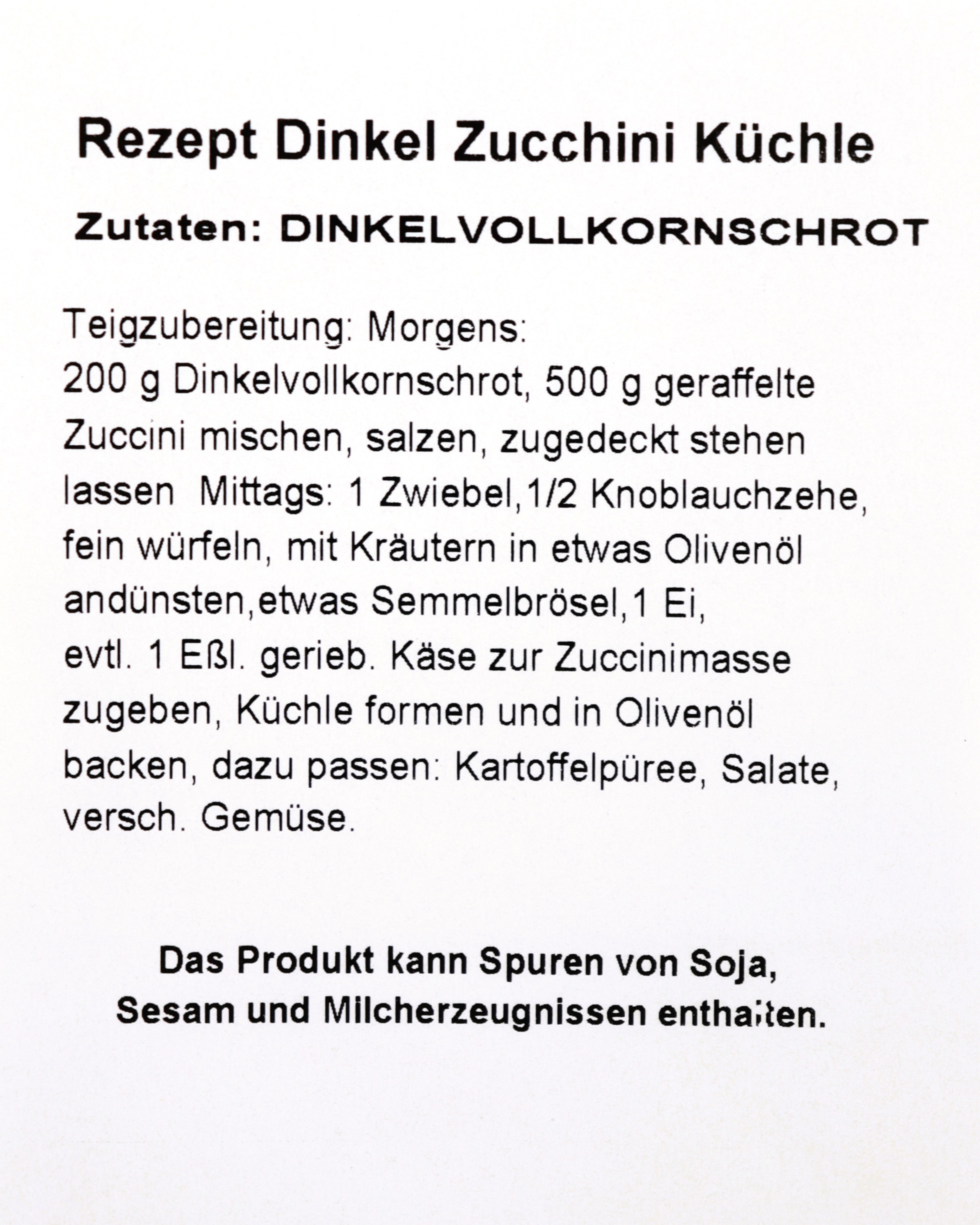 Dinkelschrot für Zucchini Küchle 200 g