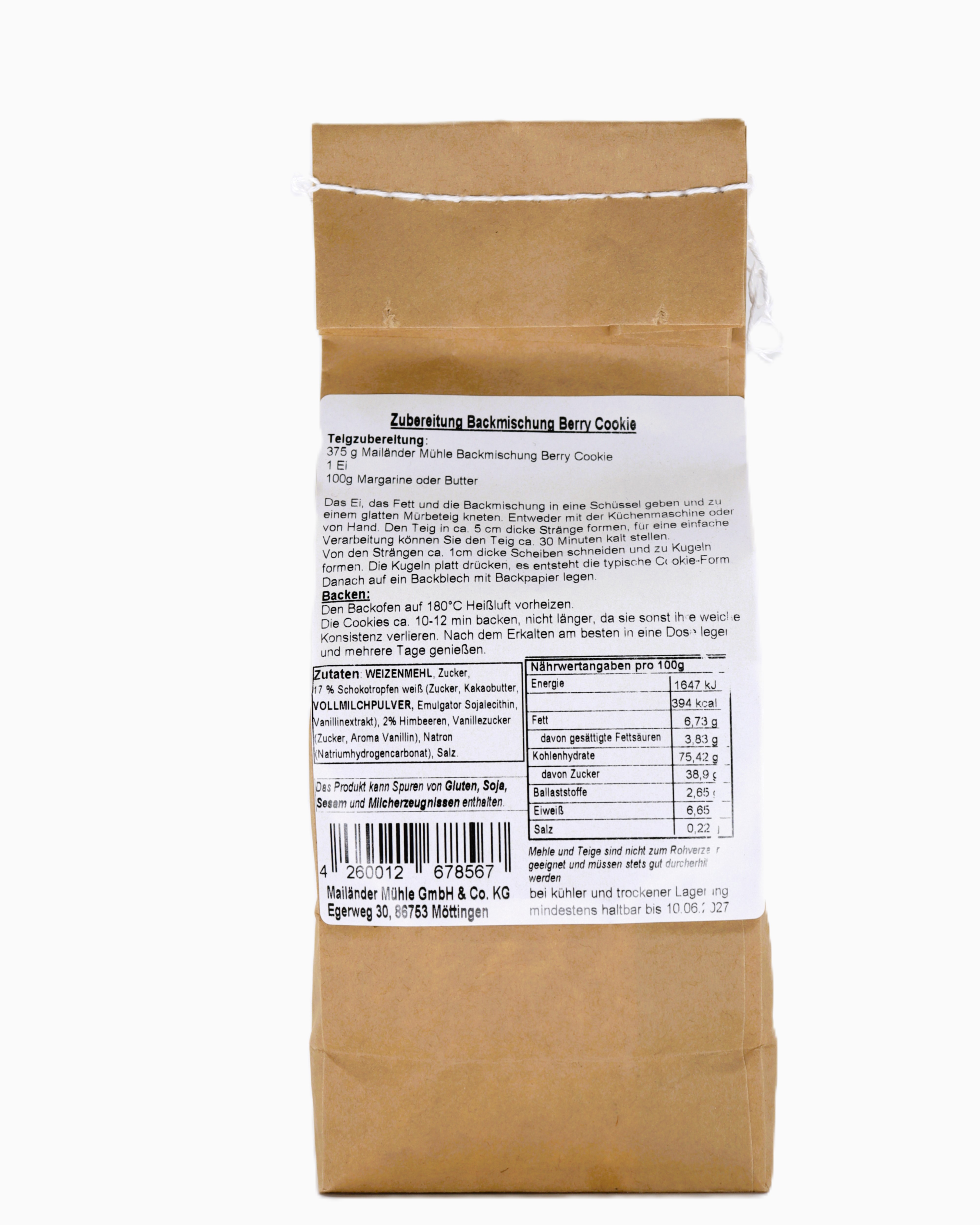 Backmischung Berry Cookie 375g