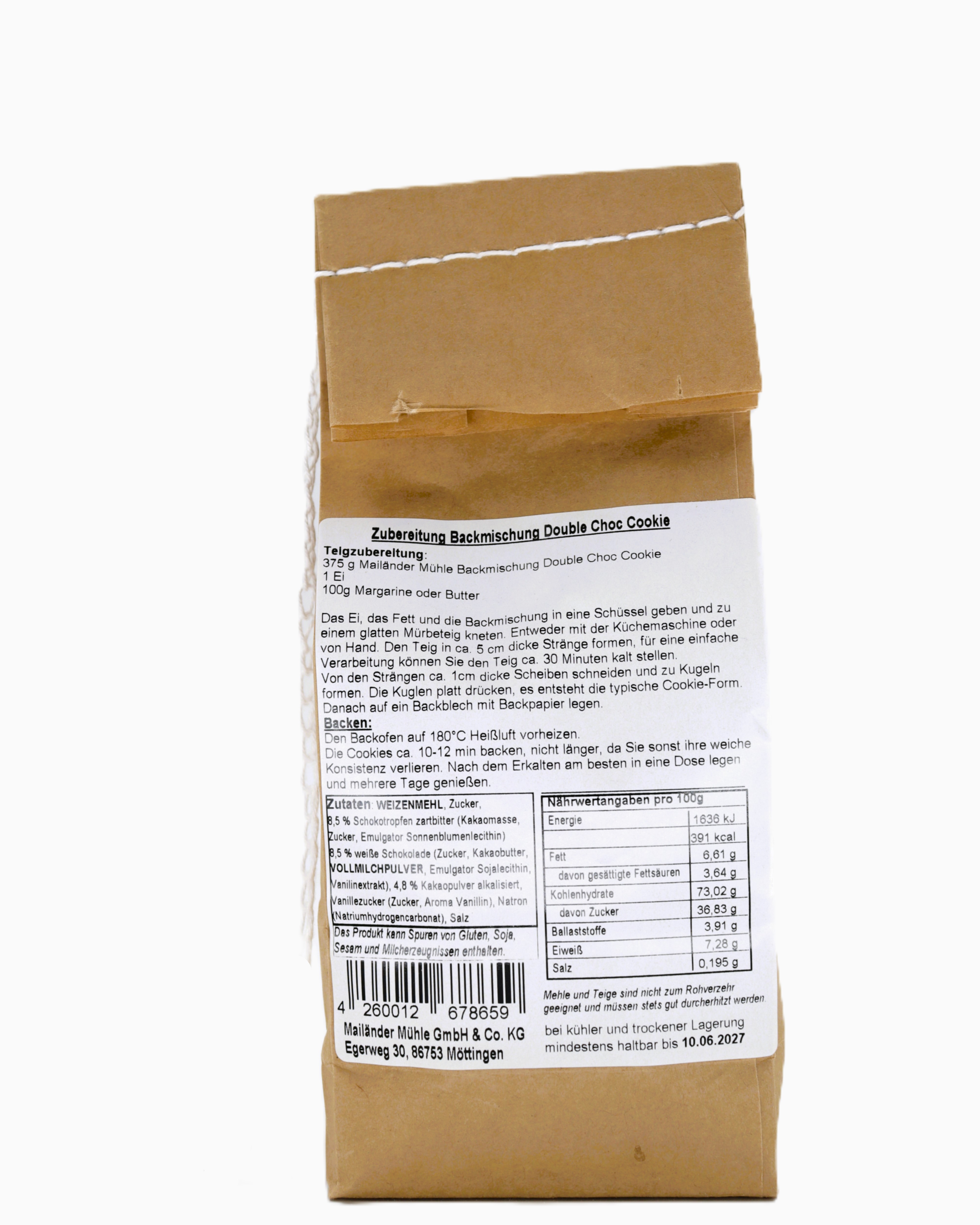 Backmischung Double Choco Cookie 375g