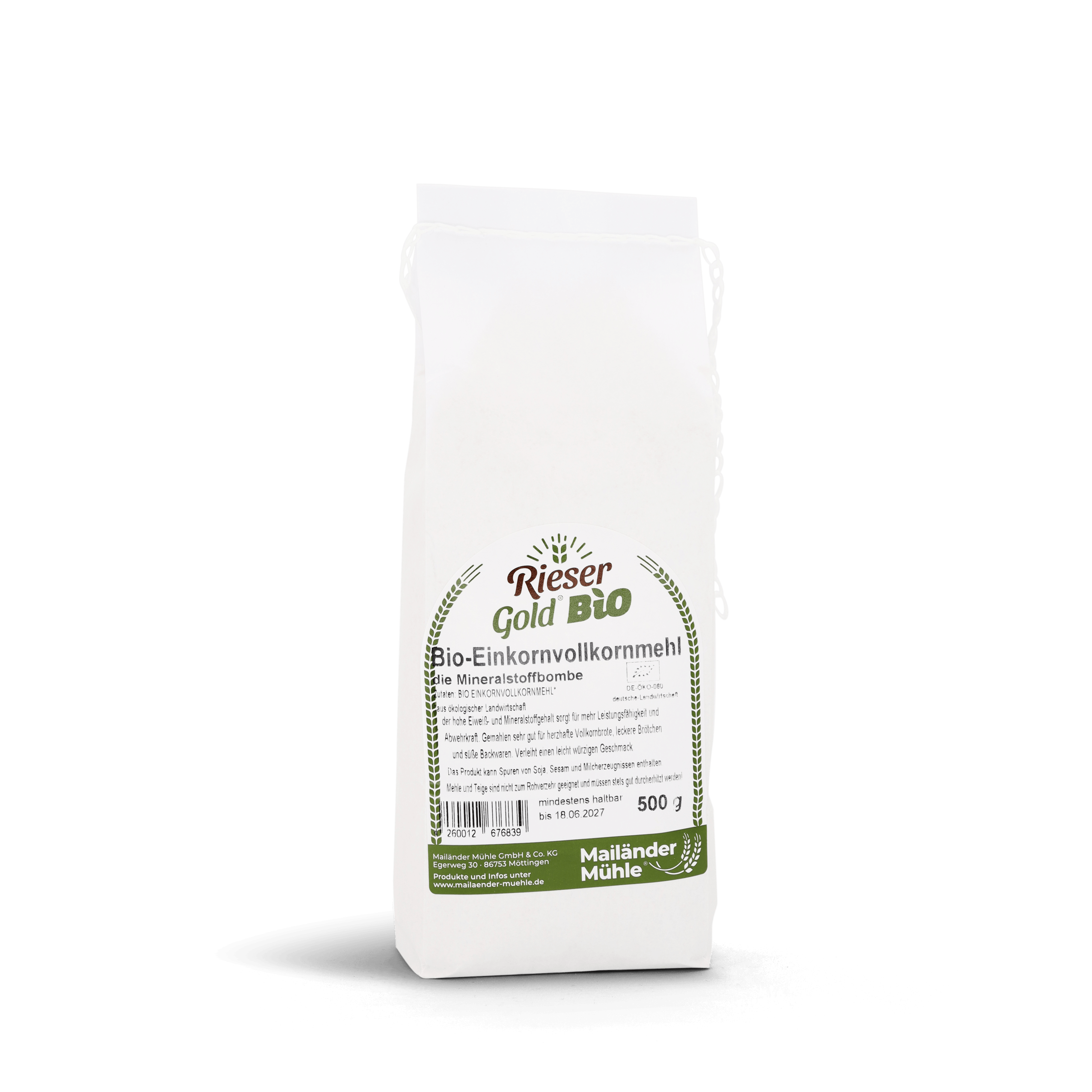 Bio Einkorn Vollkornmehl 500 g