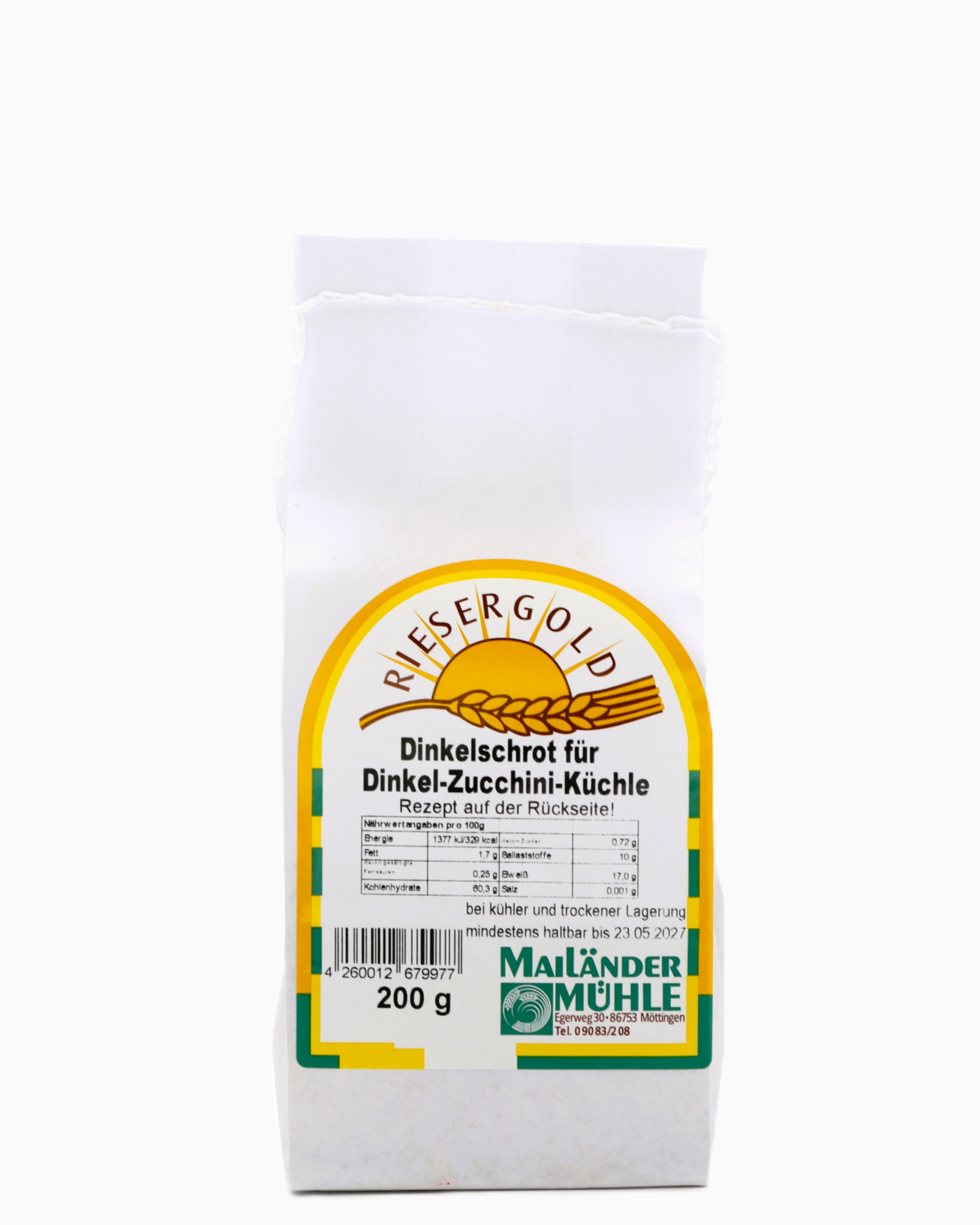 Dinkelschrot für Zucchini Küchle 200 g