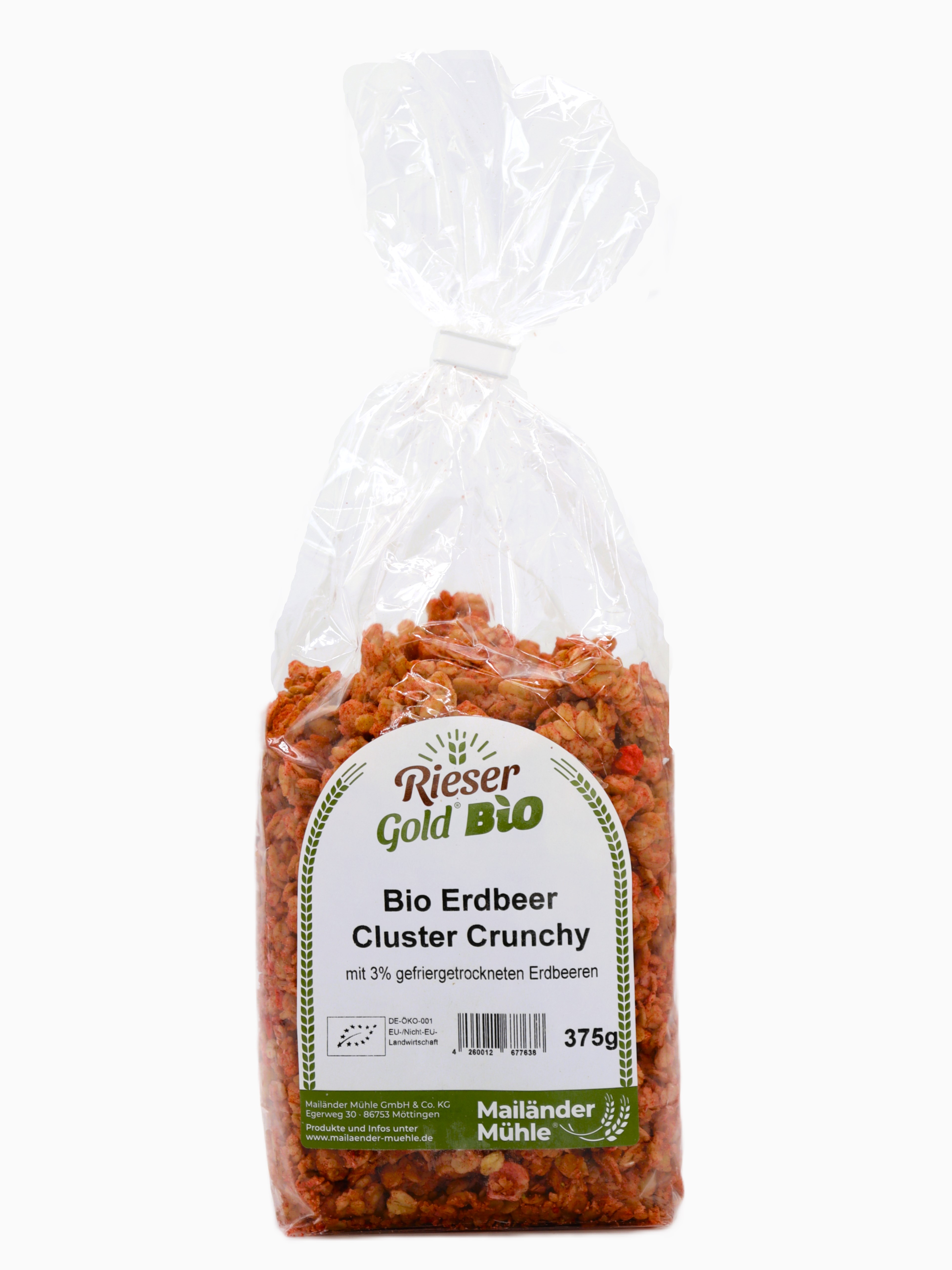 Bio Erdbeer-Cluster-Crunchy 375 g